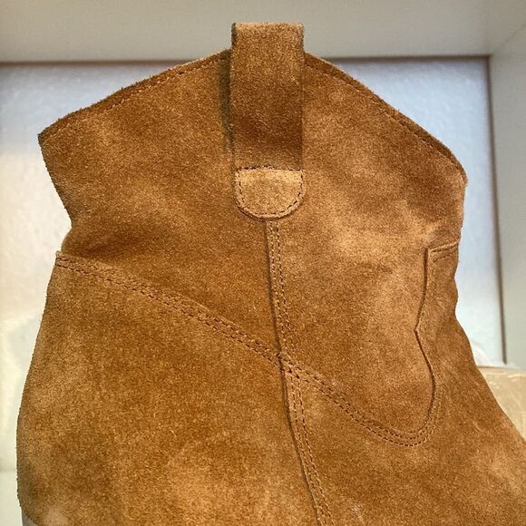 Coconuts by Matisse Tan Suede Western Ankle Booties 7.5 Boho Cowgirl Festival - Picture 10 of 15